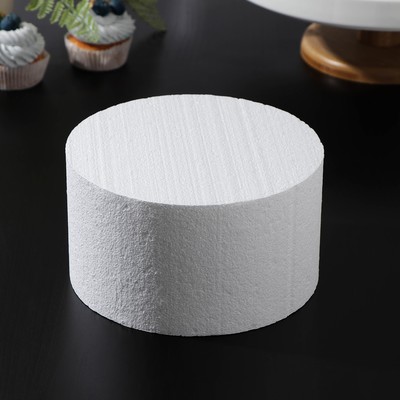 Фальш ярус для торта круглый, d=18 см, h=10 см, пенопласт, белый