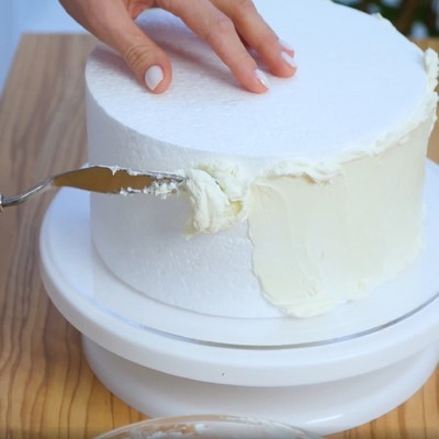 Фальш ярус для торта круглый, d=18 см, h=10 см, пенопласт, белый