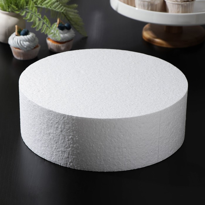 Фальшярус для торта круглый, d=30 см, h=10 см, белый