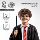 Карнавальный набор для магии «Юный волшебник»: очки, волшебная палочка, галстук - Фото 1
