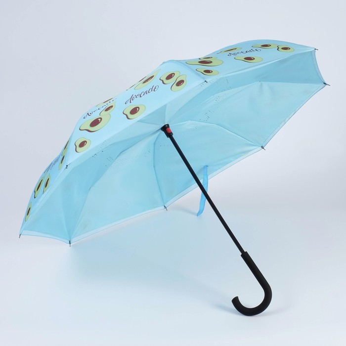 Зонт-наоборот Avocado lover, 8 спиц, d =108 см, цвет голубой - фото 1885270795