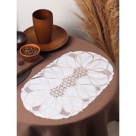 Набор салфеток ажурных для стола Доляна «Листья», 46×30 см, 4 шт, ПВХ, цвет серебряный
