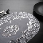 Набор салфеток ажурных для стола Доляна «Цветок», 46×30 см, 4 шт, ПВХ, цвет серебряный - фото 321309489