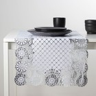 Салфетка ажурная для стола «Букет», 84×40 см, ПВХ, цвет серебро - фото 318714265