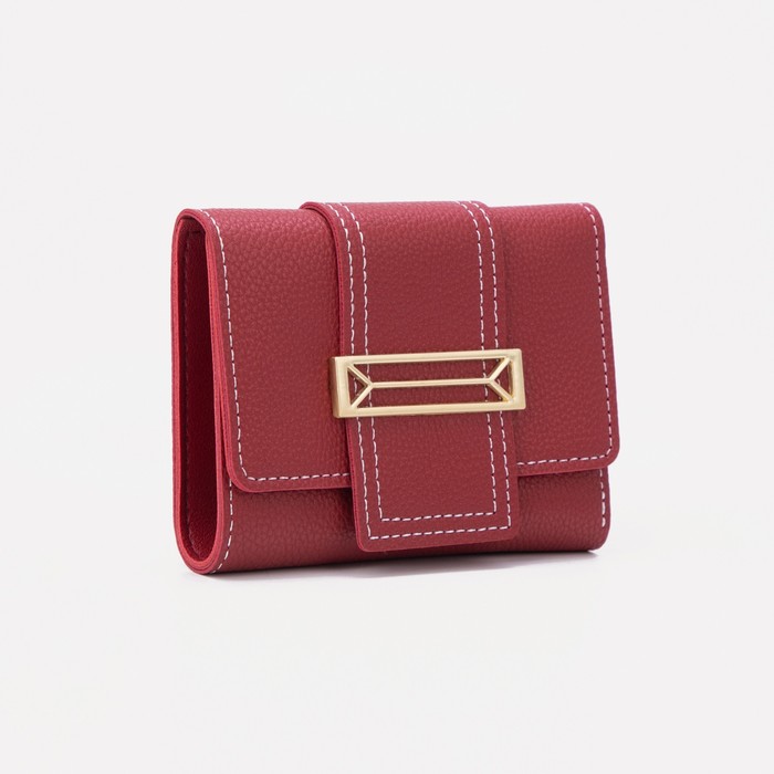 Кошелёк на магните, цвет бордовый - Фото 1