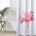 Штора для ванны Доляна «Душа фламинго», с люверсами, 180×180 см, полиэстер - фото 4644227