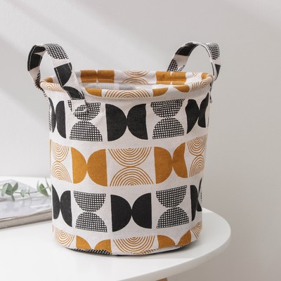 Корзинка для хранения с ручками Доляна «Песок», 21×21×20 см, цвет коричневый