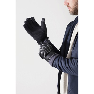 Перчатки мужские, безразмерные, с утеплителем, цвет чёрный