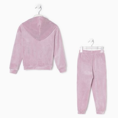 Костюм для девочки (толстовка, брюки) KAFTAN: Soft plushy, лиловый, размер 32 (110-116 см)