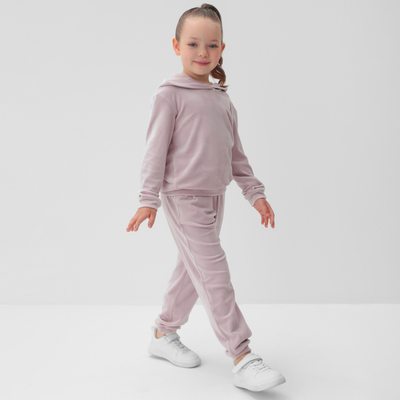 Костюм для девочки (толстовка, брюки) KAFTAN: Soft plushy, лиловый, размер 32 (110-116 см)