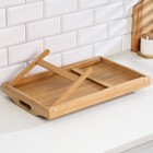 Столик - поднос для завтрака с ручками, складной, бамбук - Фото 9