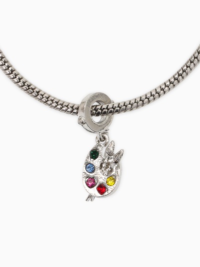 Шарм подвеска «Палитра художника», цветная в серебре