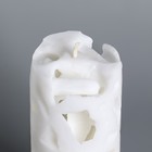 Свеча-цилиндр "Ажурная", 6х15 см, белая - Фото 3