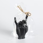 Свеча фигурная "Рука-коза", 10х4 см, черная - фото 9467768