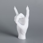 Свеча фигурная "Рука-коза ", 10х4 см,белая - Фото 4