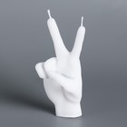 Свеча фигурная "Рука-peace", 10х4 см, белая - Фото 4