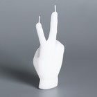 Свеча фигурная "Рука-peace", 10х4 см, белая - фото 9367555
