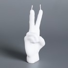 Свеча фигурная "Рука-peace", 10х4 см, белая - фото 9367556