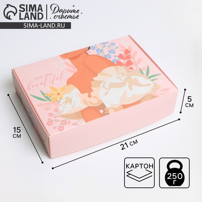 Коробка подарочная складная, упаковка, «GIRL», 21 х 15 х 5 см