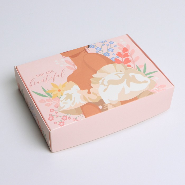 Коробка подарочная складная, упаковка, «GIRL», 21 х 15 х 5 см