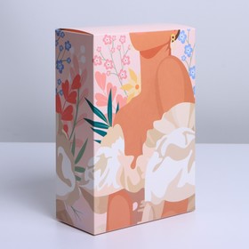 Коробка подарочная складная, упаковка, «Девушка в цветах», 16 х 23 х 7.5 см
