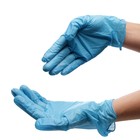 Перчатки нитровиниловые Benovy Nitrovinyl гладкие, голубые, S, 50 пар в упаковке - фото 35366372