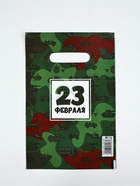 Пакет подарочный «23 февраля», полиэтиленовый с вырубной ручкой, 20×30 см, 30 мк - Фото 3