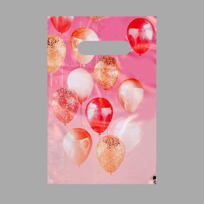 Пакет подарочный «Праздничные шары», полиэтиленовый с вырубной ручкой, 30 мкм, 20×30 см
