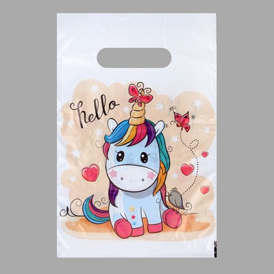 Пакет «Единорог», полиэтиленовый с вырубной ручкой, 30 мкм 20×30 см