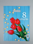 Пакет подарочный «8 марта», полиэтиленовый, с вырубной ручкой, 30×40 см, 50 мкм - Фото 3