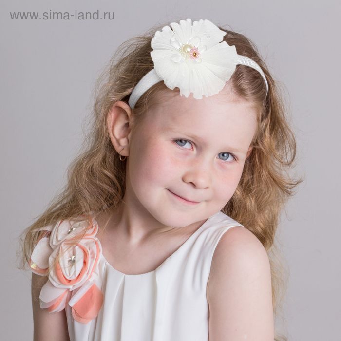 повязка для волос "Выбражулька" белый василек - Фото 1