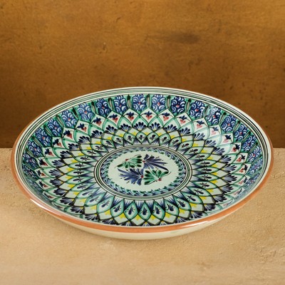 Ляган узбекский Риштанская Керамика «Узоры», d=25 см, МИКС