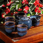 УЦЕНКА Набор для чайной церемонии керамический «Гунфу», 9 предметов: чайник 150 мл, 6 чашек 50 мл, чихай, сито - Фото 1