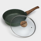 Сковорода Доляна «Форест», d=26 см, стеклянная крышка, съёмная ручка, антипригарное покрытие - Фото 3