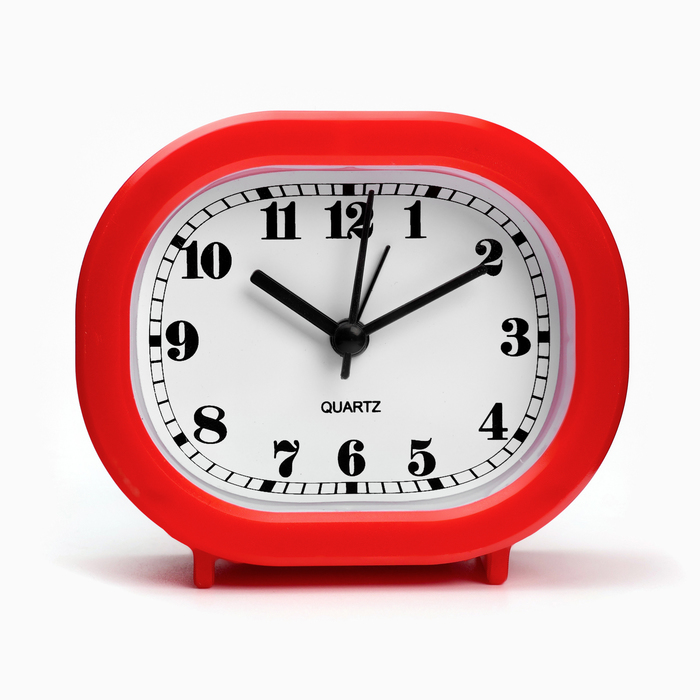 Часы - будильник настольные "Классика" на ножках, дискретный ход, 10 х 8.5 см, АА, красные - Фото 1