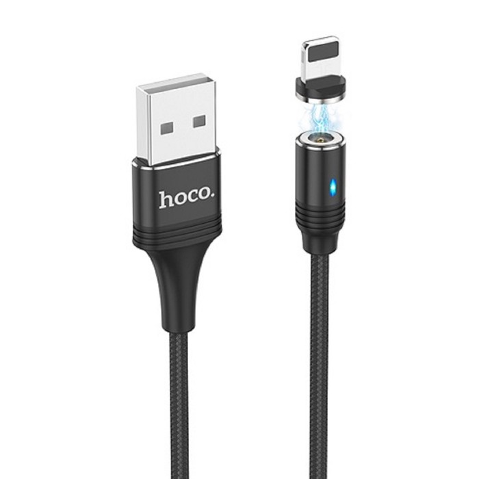 Кабель Hoco U76, USB - Lightning, 2,4 А, 1.2 м, магнитный, черный - фото 51454087