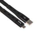 Кабель Hoco U78, USB - microUSB, 2.4 А, 1.2 м, тканевая оплетка, черный - фото 34878355