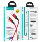 Кабель Hoco U93, USB - Lightning, 2.4 А, 1.2 м, индикатор, красный 7550655 - фото 16366783