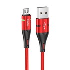 Кабель Hoco U93, USB - microUSB, 2.4 А, 1.2 м, индикатор, красный - Фото 2