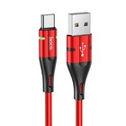 Кабель Hoco U93, USB - Type-C, 3 А, 1.2 м, индикатор, красный - Фото 2