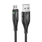 Кабель Hoco U93, USB - microUSB, 2.4 А, 1.2 м, индикатор, черный - фото 51454112