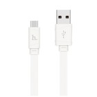 Кабель Hoco X5, USB - Type-C, 2.4 А, 1 м, плоский, белый - Фото 2