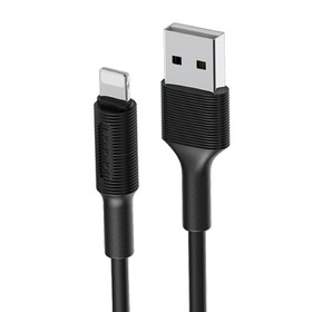 Кабель Borofone BX1, Lightning - USB, 2.4 А, 1 м, PVC оплётка, чёрный