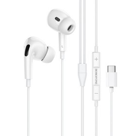 Наушники Borofone BM30 Pro, вакуумные, микрофон, 16 Ом, Type-C, 1.2 м, белые