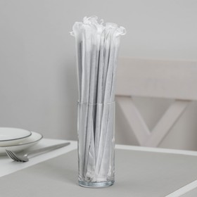 Трубочки одноразовые для коктейля, в индивидуальной упаковке, прямая, 0,5×21 см, цвет чёрный