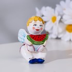 Сувенир "Ангел с арбузом", ярославская майолика, h=6 см - фото 2966438