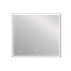 Зеркало Cersanit LED 011 Design 100x80 см, с подсветкой, часы, металлическая рамка, прямоугольное - фото 295403385