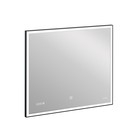 Зеркало Cersanit LED 011 Design 80x70 см, с подсветкой, часы, металлическая рамка, прямоугольное - Фото 2