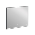 Зеркало Cersanit LED 011 Design 80×70 см, с подсветкой, часы, металлическая рамка, прямоугольное - Фото 2