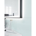Зеркало Cersanit LED 011 Design 80×70 см, с подсветкой, часы, металлическая рамка, прямоугольное - Фото 4